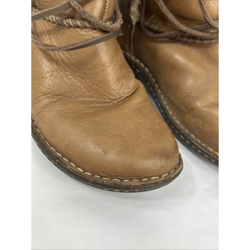 Ugg Boots Women 5 Caspia Ankle Short Sheepskin Winter Brown Leather Lace Up 1932 - Picture 14 of 15